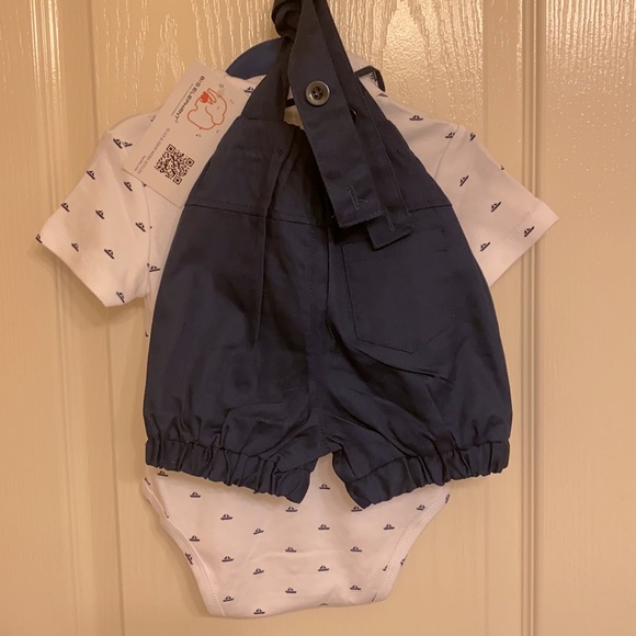Baby boy matching shirt set with suspenders - Picture 2 of 2